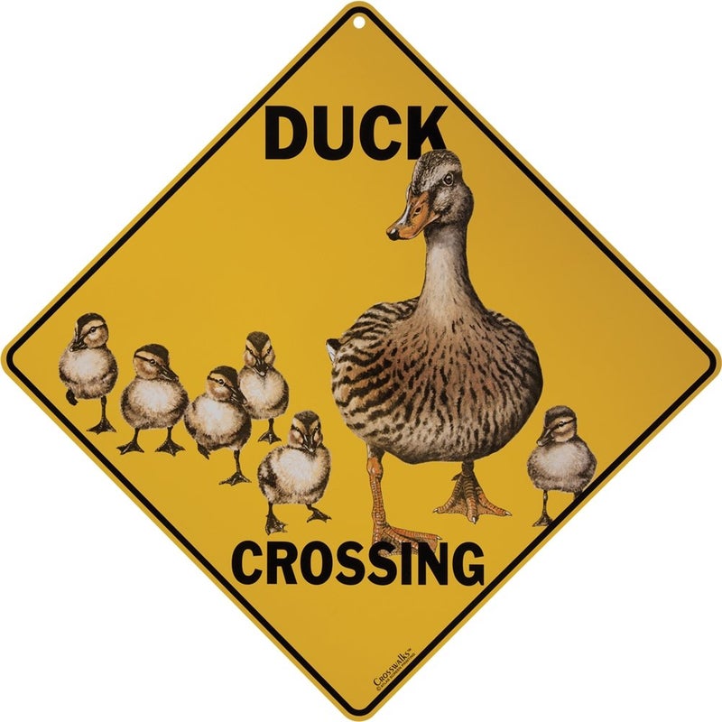 CROSSWALKS Duck Crossing 12" X 12" Aluminum Sign (X22)